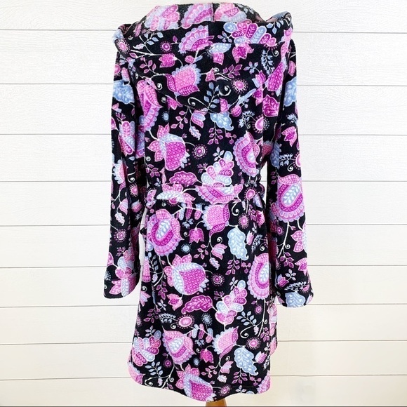 Vera Bradley Hooded Fleece Bathrobe Robe Alpine Floral Cottagecore - Picture 6 of 11